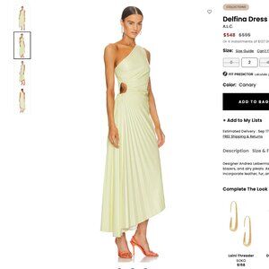 A.L.C. Delfina Dress in Canary Size 2